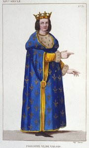 ヴァロワ家のフィリップ6世（1293年～1350年）フランス王の肖像。1830年のエングレーヴィング 作： Unknown artist