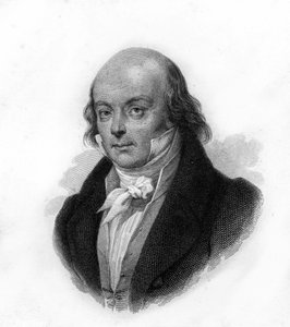フランスの詩人・作詞家、ピエール・ジャン・ド・ベランジェ（1780～1857年）の肖像 - 19世紀のエングレービング