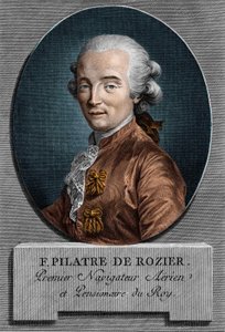 フランスの物理学者・航空技術者であるピラトル・ド・ロジエ（1756～1785）の肖像（熱気球による初飛行