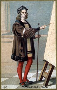 ラファエロ（Raffaello Sanzio 1483 - 1520）の肖像。19世紀末のクロモリトグラフ。 作： Unknown artist
