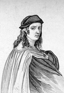 イタリアの画家、ラファエロ（Raffaello Sanzio 1483 - 1520）の肖像。 作： Unknown artist