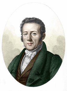 博物学者・生物学者のルネ・プリムローズ・レッスン（1794-1849）の肖像。