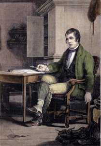 スコットランドの詩人、ロバート・バーンズ（1759-1796）の肖像。 作： Unknown artist