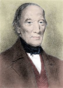 イギリスの慈善家・社会主義者であるロバート・オーウェン（1771-1858）の肖像。 作： Unknown artist