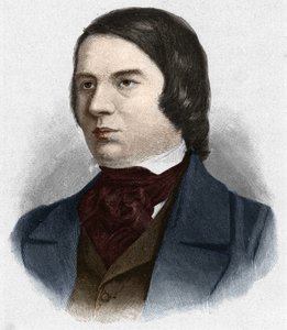 ドイツの作曲家、ロベルト・シューマン（1810-1856）の肖像。 作： Unknown artist