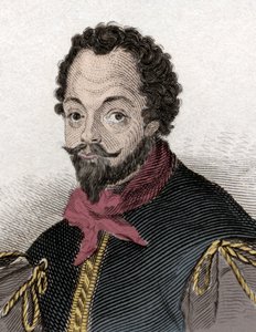 フランシス・ドレーク卿（1540-1596）の肖像。19世紀のエングレーヴィング。 作： Unknown artist