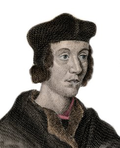 ジョン・フォーテスキュー・ドゥ・サルデン卿（1531年頃～1607年頃）の肖像。19世紀のエングレーヴィング。 作： Unknown artist