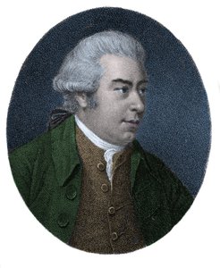 イギリスの探検家・博物学者、サー・ジョセフ・バンクス（1743-1820）の肖像。19世紀のカラーエングレーヴィング。 作： Unknown artist