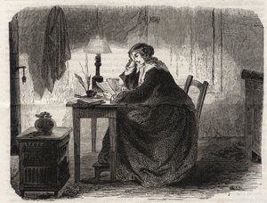 ソフィー・ジェルマン（1776-1831）フランスの数学者の肖像（Portrait of Marie-Sophie Germainフランスの数学者、物理学者、哲学者）-エングレーヴィング1860年～。 作： Unknown artist