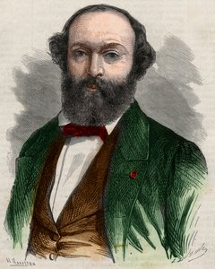 フランスの画家、テオドール・ルソー（1812-1867）の肖像。"The Illustrous Universe "に掲載されたエングレーヴィング