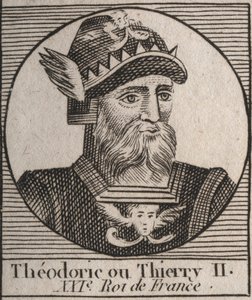 Thierry II (587-613)の肖像 - THIERRY II (Theuderic or Theuderich, Theoderic, or Theodoric II) Burgundy and Austrasiaの王 - Charの "Instruction sur l