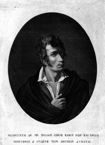 ウーゴ・フォスコロ（1778～1827）の肖像。