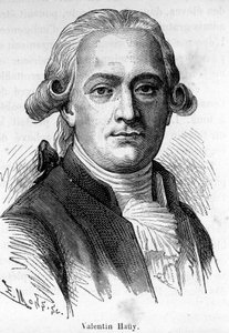 盲人の教育に尽力したフランスの教育学者、ヴァランタン・ハウイ（1745-1822）の肖像。 作： Unknown artist