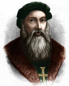 ヴァスコ・デ・ガマ（1469-1524）ポルトガルの航海者の肖像。 作： Unknown artist