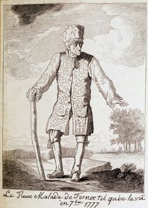 フランスの作家・哲学者であるヴォルテール（1694 - 1778）の肖像（高齢者）。 作： Unknown artist