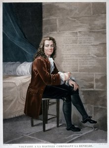 バスティーユでアンリアードを構成するヴォルテールの肖像。19世紀のエングレーヴィング。カルナヴァレ美術館。 作： Unknown artist