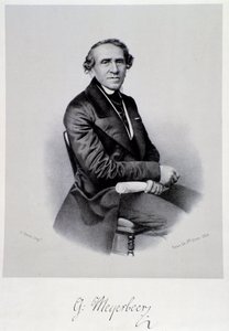 ドイツのオペラ作曲家ジャコモ・マイヤーベーア（1791-1864）の肖像 エングレーヴィング。19世紀ボローニャ、シビコ音楽博物館 作： Unknown artist