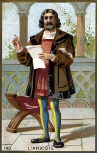 アリオスタ（1474 - 1533）またはルドヴィコ・アリオストの肖像。19世紀末のクロモリトグラフ。 作： Unknown artist