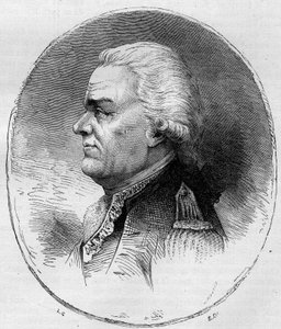 アメリカ独立戦争（1775-1783）に参加したフランスの提督、グラース伯爵（Francois Joseph Paul, Marquis de Grasse Tilly）（1722-1788）の肖像。1881年のエングレーヴィング。 作： Unknown artist