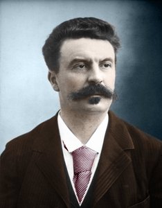 フランスの作家Guy de Maupassant（1850-1893）の肖像。 作： Unknown artist