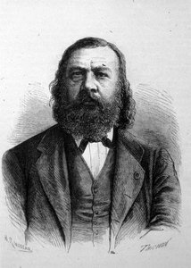 フランスの作家、Theophile Gautier（1811 - 1872）の肖像。 作： Unknown artist