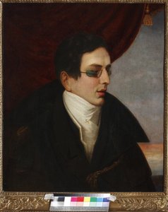 詩人ニコライ (ニコライ) グネディッチ (1784-1833) の肖像、匿名。 キャンバスに油彩、19 世紀前半、国立中央文学博物館、モスクワ 作： Unknown artist