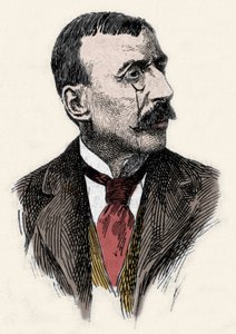 ポルトガルの作家・外交官Jose Maria de Eeca de Queiros or Queiroz (1845-1900)の肖像。19世紀のエングレーヴィング 作： Unknown artist