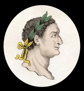 ローマ皇帝ティトゥス(39-81)の肖像。(Titus Flavius Sabinus Vespasianus).19世紀のエングレーヴィング。