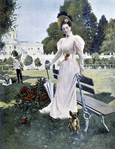 1844年に公園で撮影されたロシア王女ユソポフの肖像。 作： Unknown artist