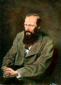 ロシアの作家Fedor Dostoievsky（DostoevskyまたはDostoevskij）（1821-1881）の肖像。 作： Unknown artist