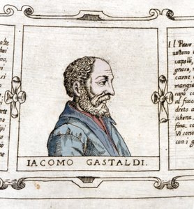 地図製作者（地理学者）ジャコモ・ガスタルディの肖像（?-1566年）。 作： 無名の画家