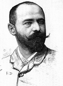 劇作家アルフレッド・ヘンヌカン（1842-1887）の肖像。 作： Unknown artist