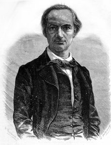 詩人シャルル・ボードレール（1821-1867）の肖像 19世紀のエングレーヴィング