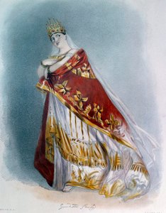 オペラ衣装を着たソプラノ歌手ジュディッタ・パスタ（1797-1865）の肖像。1837年 パリ、オペラ座の図書館