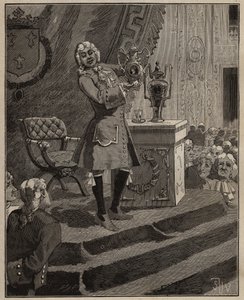 陶器。ピエール・ジョセフ・マッケール（1718-1784）が、1769年にセーブル工場で作られたフランス初の硬質磁器をアカデミーで紹介。Adolphe BITARDの「Les arts et metiers illustres」に掲載された1885年の版画。 作： Unknown artist