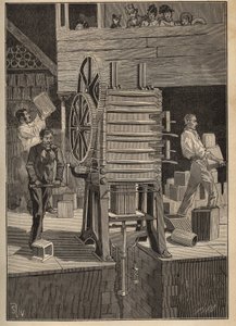 陶器：中空部分の機械的成形。Adolphe BITARDの "Les arts et metiers illustres "に掲載された1885年の図版。 作： Unknown artist