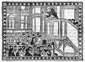 G. Savonarola (Jerome Savonarola) (1452 - 1498)の説教 - "Compendium of Revelatione", incunabule of 23/4/1496に掲載。 作： Unknown artist