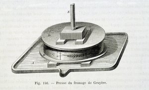 Presse à gruyère - in "The wonders of the industry" by Louis Figuier