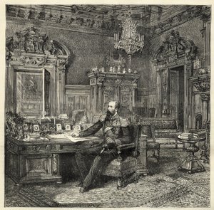 アレクサンダー・オブ・ブルガリア王子（1857-1893）、書斎にて - アレクサンダー・オブ・バッテンベルグ - アレクサンダー・オブ・ブルガリア1世またはアレクサンダー・オブ・バッテンベルグ（1857-1893）の仕事用キャビネットでの肖像 - 1886年 - 。 作： Unknown artist