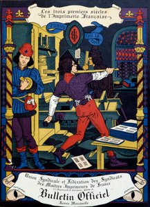 印刷：フランス印刷工組合の公式会報の表紙。19世紀パリ、B.N. 作： Unknown artist