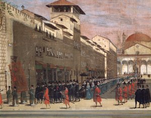フィレンツェのセルヴィ通りの行列（絵画、1650年頃 作： Unknown artist