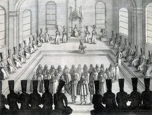 1632年にモスクワで行われたホルシュタイン（ドイツ国）大使のレセプション。 作： Unknown artist