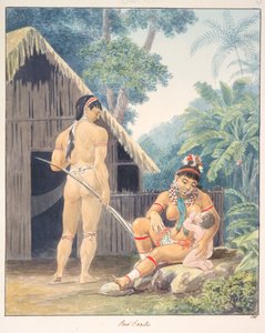 赤いカリブ人、1843-50年頃（水彩画） 作： Unknown artist