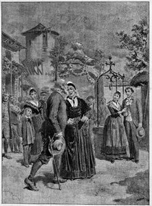 アルフォンス・ドーデ（1840-1897）の3幕5画のメロドラマ「アルルの女」を、ジョルジュ・ビゼー（1838-1874）が音楽をつけてオデオン座で上演したもの。1885年「The Illustrous World」に掲載された図版