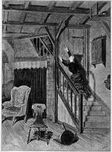 アルフォンス・ドーデ（1840-1897）の3幕5画のメロドラマ「アルルの女」を、ジョルジュ・ビゼー（1838-1874）が音楽を担当してオデオン座で上演したもの。1885年「The Illustrous World」に掲載された図版 作： Unknown artist