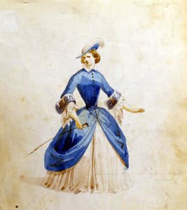 ジュゼッペ・ヴェルディのオペラ「椿姫」におけるヴィオレッタの表現。1855 作： Unknown artist
