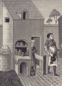 15世紀のパン屋さんを表現したもの。 作： Unknown artist