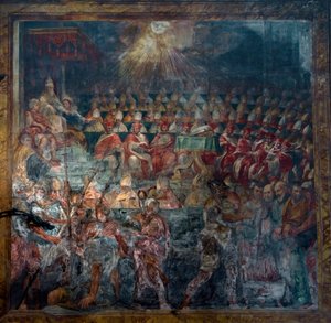 325年に開催された第1回エキュメニカル公会議「ニケ」の代表者 作： Unknown artist
