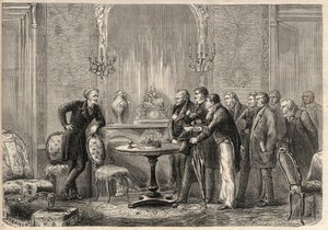 オノレ・ド・バルザック（1799-1850）の戯曲「メルカデ」（Le Faiseur）をコメディ・フランセーズで表現したもの。第三幕、第六場。L