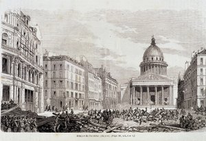 1848年の革命1848年6月24日のパンテオン襲撃事件 - "現代大衆史 "の中で 作： Unknown artist